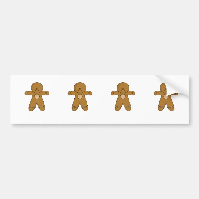 GingerBread Man Christmas Cookie Bumper Sticker (Front)