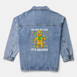 Gingerbread Man Christmas Cookie Costume Xmas Baki Denim Jacket