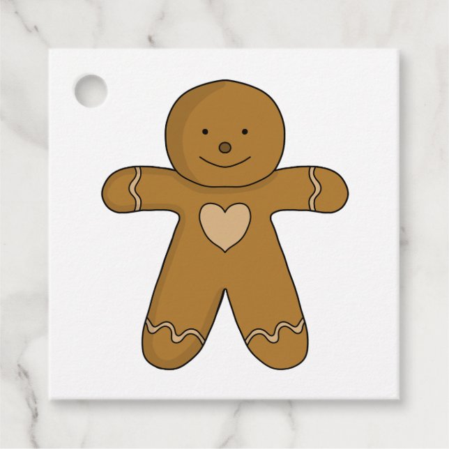 GingerBread Man Christmas Cookie Favour Tags (Front)