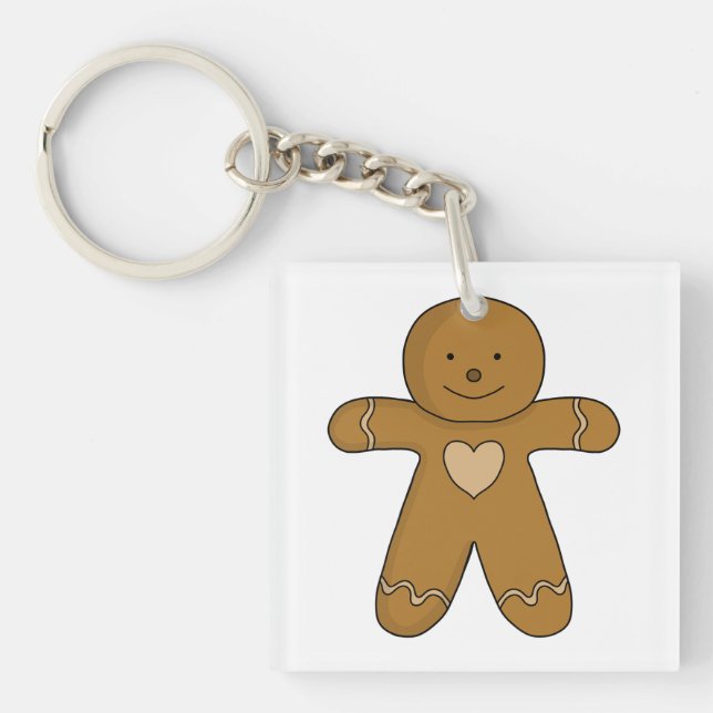 GingerBread Man Christmas Cookie Keychain (Front)
