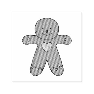 GingerBread Man Christmas Cookie Self-inking Stamp