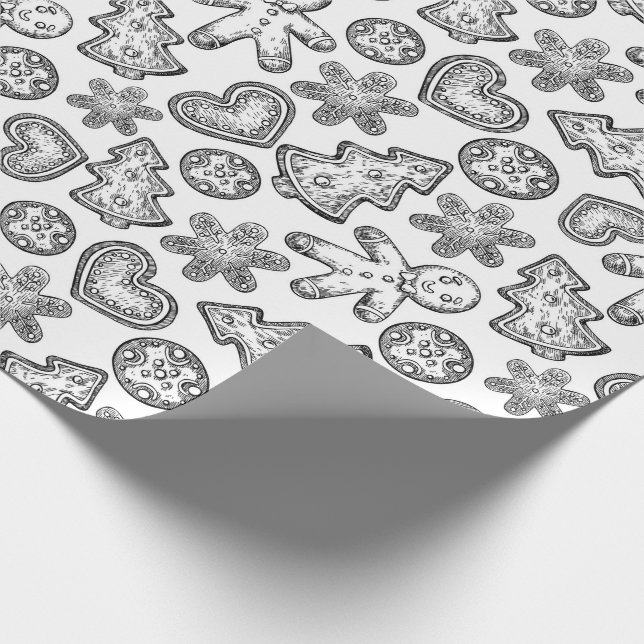 Gingerbread Man Christmas Cookies Wrapping Paper (Corner)