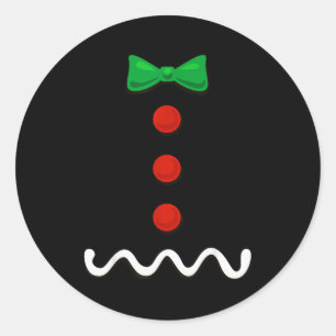 Gingerbread Man Christmas Costume Classic Round Sticker
