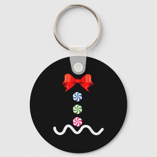 Gingerbread Man Christmas Costume Cookie Baking  Keychain (Front)