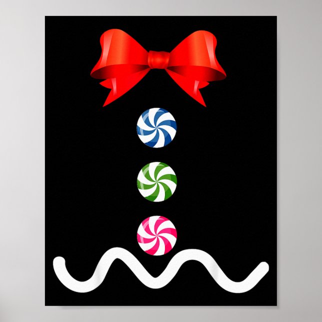 Gingerbread Man Christmas Costume Cookie Baking  Poster (Front)