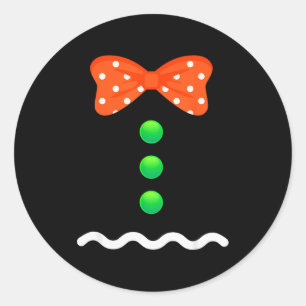 Gingerbread Man Christmas Costume For Kids &amp; A Classic Round Sticker