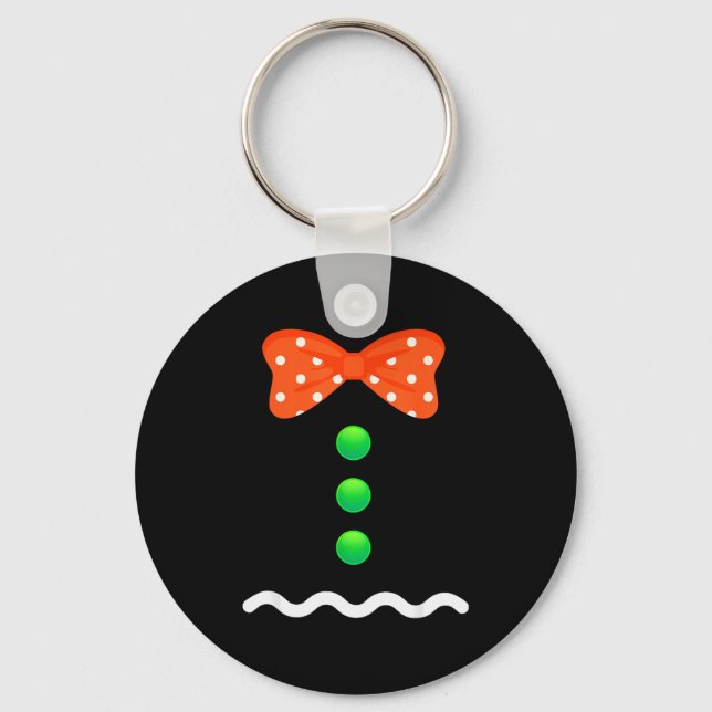 Gingerbread Man Christmas Costume For Kids &amp; A Keychain (Front)