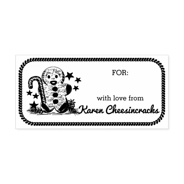 Gingerbread man Christmas food from the kitchen of Self-inking Stamp (Design)