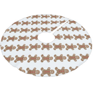 Gingerbread Man Christmas Holiday Brushed Polyester Tree Skirt