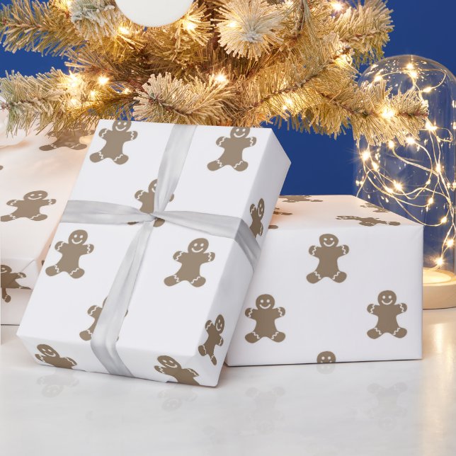Gingerbread Man Christmas Holiday  Wrapping Paper (Holidays)