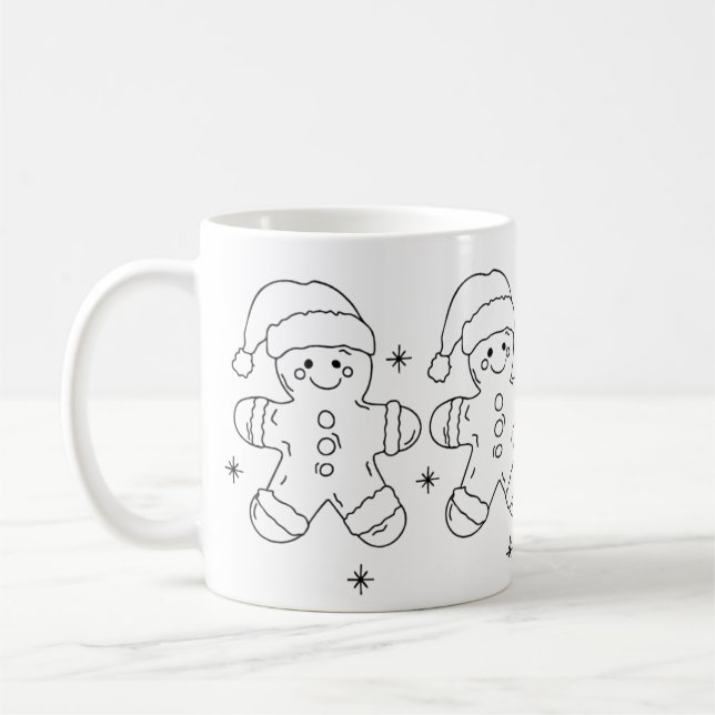 Gingerbread Man Christmas Mug – Simple Holiday Des (Left)