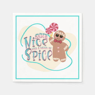 Gingerbread Man Christmas Party Napkins