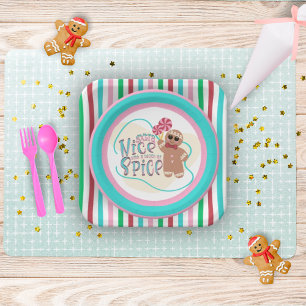 Gingerbread Man Christmas Party Plates
