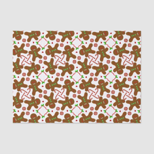 Gingerbread man Christmas personalizable Tissue Paper (Front)