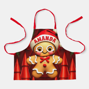 Gingerbread Man Christmas Personalized Kids Apron