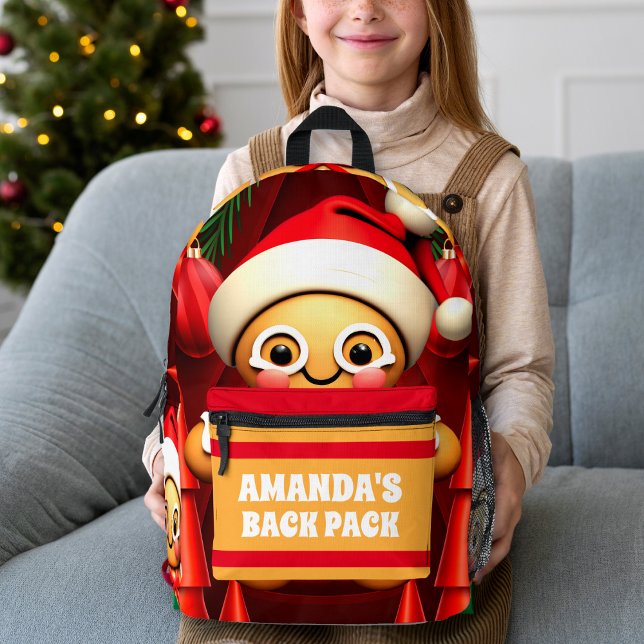 Gingerbread Man Christmas Personalized Kids  Printed Backpack (Creator Uploaded)