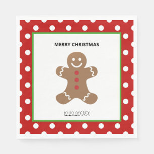 Gingerbread Man Christmas Personalized  Napkin