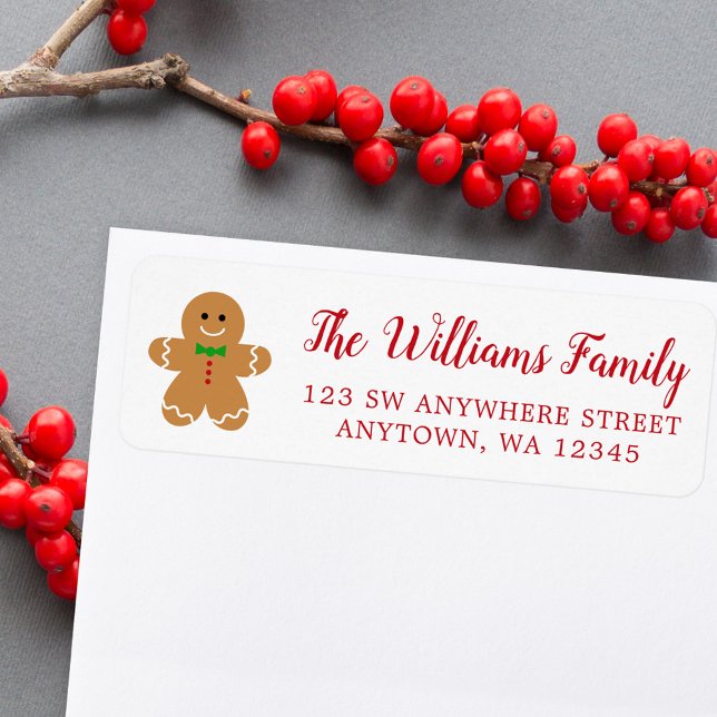 Gingerbread Man Christmas Return Address (Creator Uploaded)