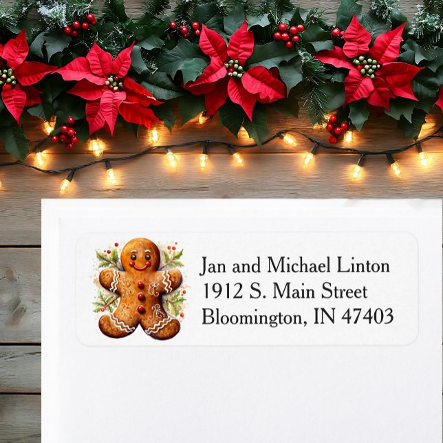 Gingerbread Man Christmas Return Address (Creator Uploaded)