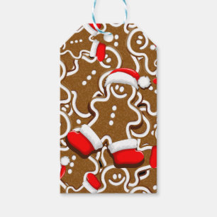 Gingerbread Man Christmas Santa Claus Gift Tags