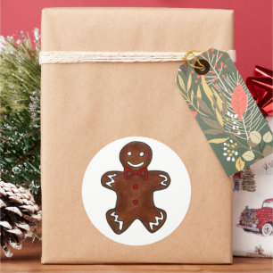 Gingerbread Man Christmas Sugar Spice Holiday Classic Round Sticker