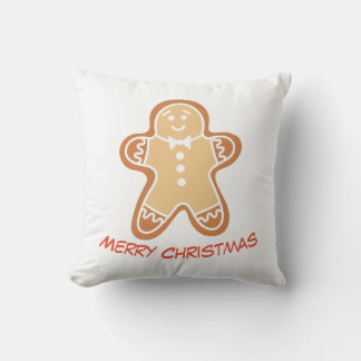 Gingerbread Man Christmas Throw Pillow