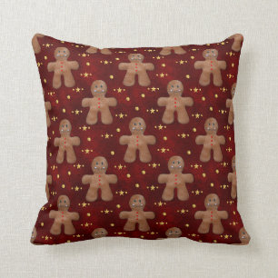Gingerbread Man Christmas Throw Pillow