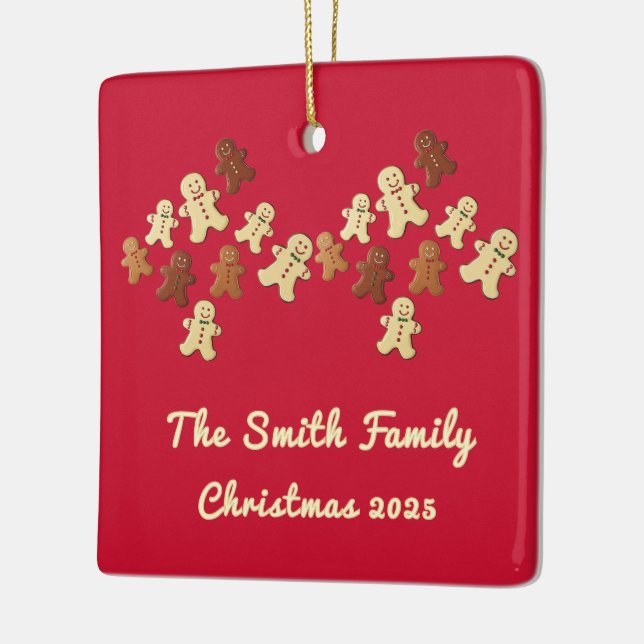 Gingerbread Man Christmas Tree Ceramic Ornament (Left)