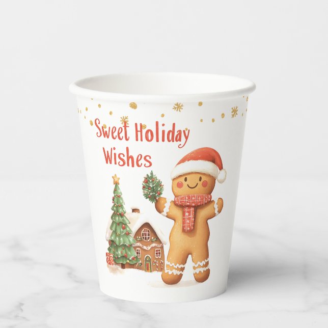Gingerbread man Christmas Tree Paper Cups (Front)