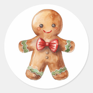 Gingerbread Man Classic Round Sticker
