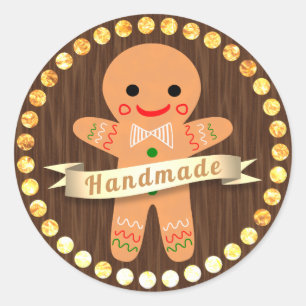 Gingerbread Man Classic Round Sticker