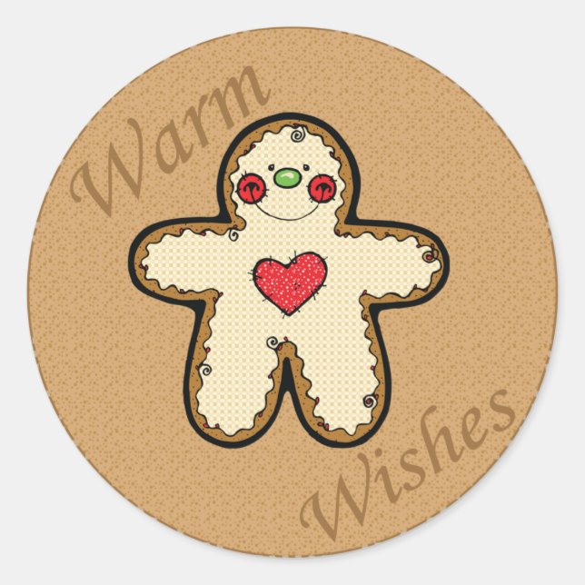 gingerbread man classic round sticker (Front)