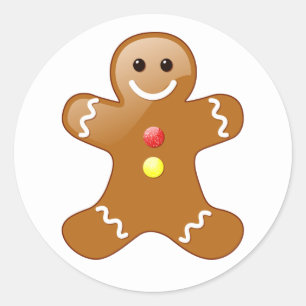 Gingerbread Man Classic Round Sticker