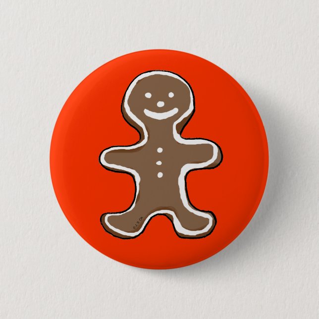 Gingerbread man cookie 2 inch round button (Front)