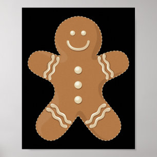 Gingerbread Man Cookie Biscuit Fun Food Christmas Poster