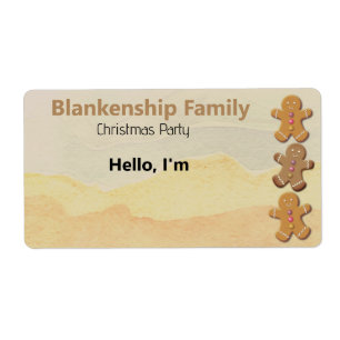 Gingerbread Man Cookie Border Paper Name Tag