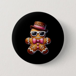 Gingerbread Man Cookie Christmas Nk Coquette Xmas  2 Inch Round Button