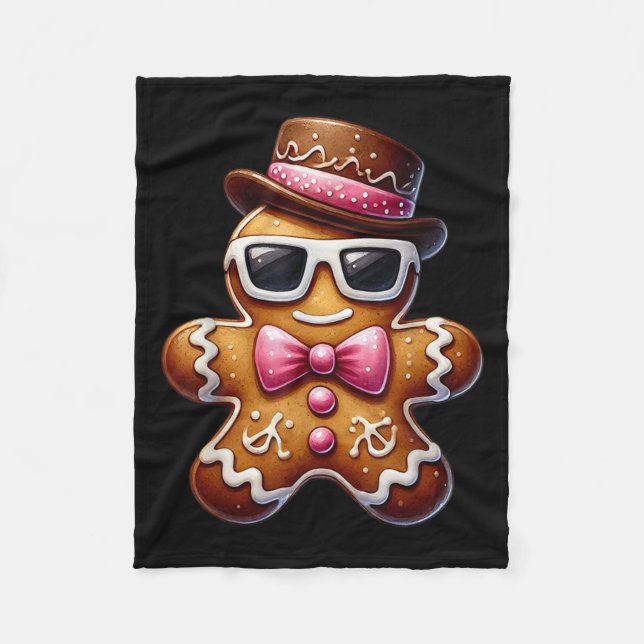 Gingerbread Man Cookie Christmas Nk Coquette Xmas  Fleece Blanket (Front)