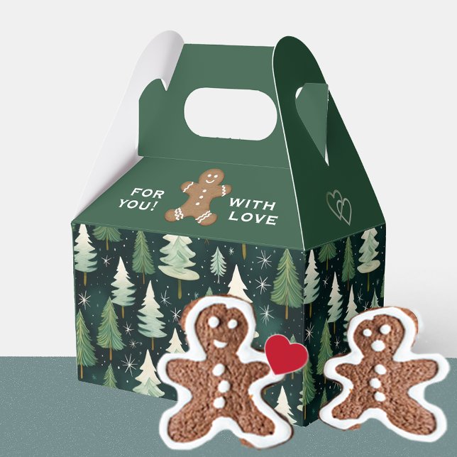 Gingerbread Man Cookie Christmas Personalized Snow Favor Box (Creator Uploaded)