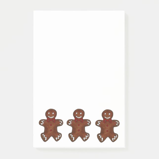 Gingerbread Man Cookie Christmas Post-Its Post-it Notes (Front)