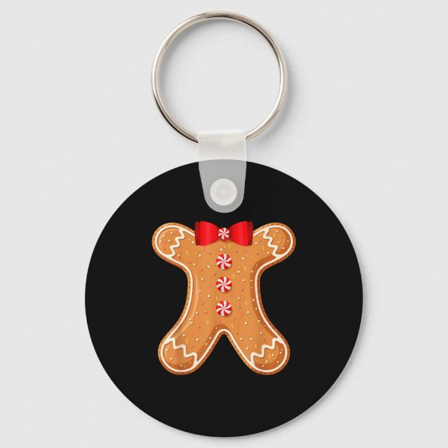 Gingerbread Man Cookie Costume Adult Kids Men Wome Keychain (Front)