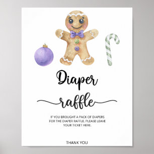 Gingerbread man cookie diaper raffle  poster