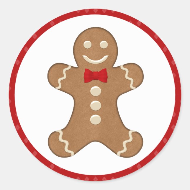 Gingerbread Man Cookie Holiday Stickers (Front)