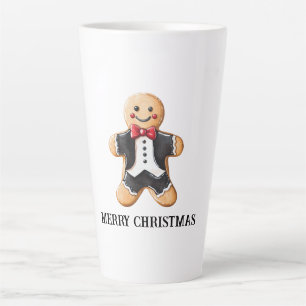 Gingerbread Man Cookie in Tuxedo Latte Mug