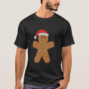Gingerbread Man Cookie Santa Hat Ugly Christmas Ba T-Shirt