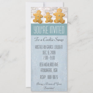 Gingerbread Man Cookie Swap Invitation