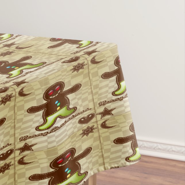 Gingerbread man cookie tablecloth (In Situ)