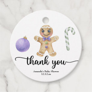 Gingerbread man cookie thank you favour tags
