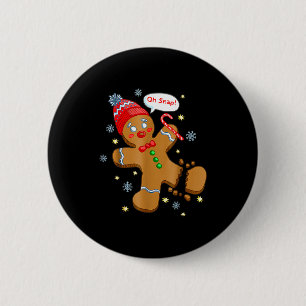Gingerbread Man Cookie Ugly Sweater Oh Snap Christ 2 Inch Round Button