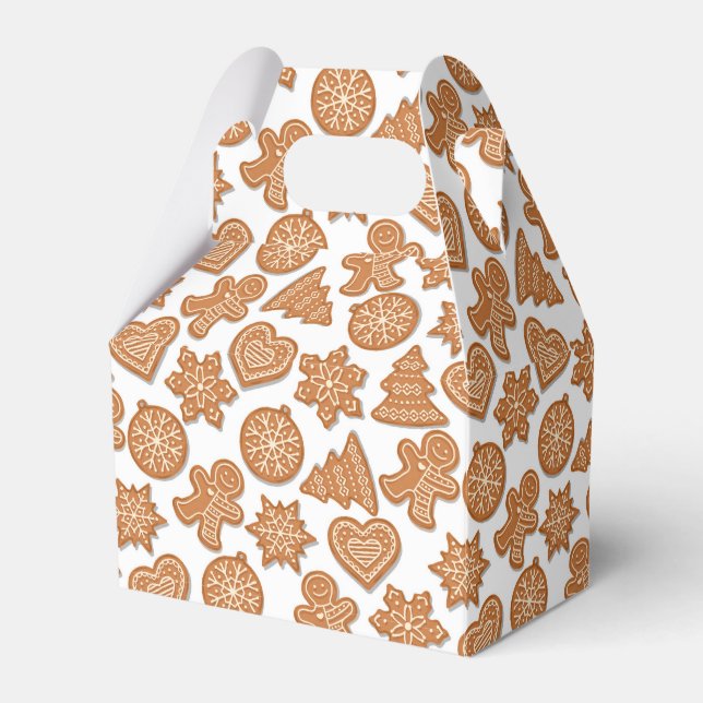 Gingerbread Man Cookies Cute Christmas Favor Box (Front Side)